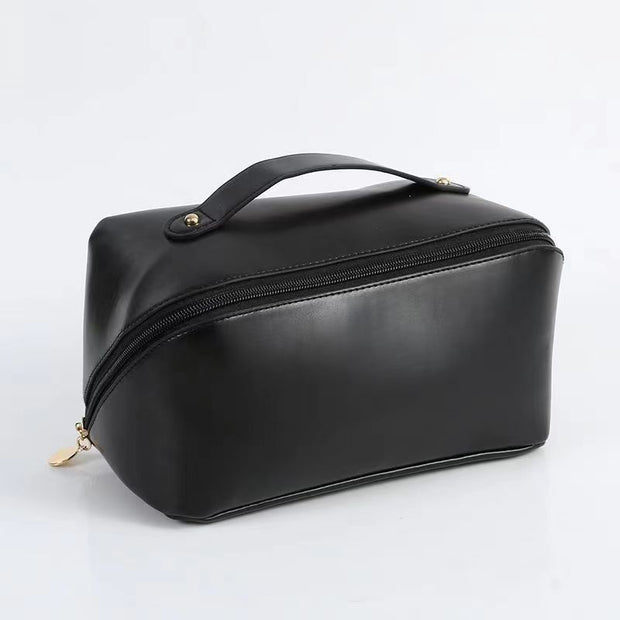 Women Cosmetic Bag Plaid Toiletries Travel Storage Bag PU Leather Portable Waterproof Organizer Makeup Bag